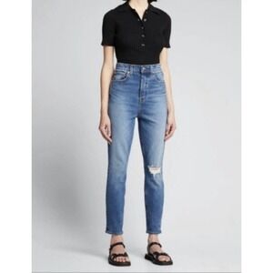 NEW $195 Grlfrnd Jeans Piper Super High Rise Stretch Slim Denim Prospect Park 25